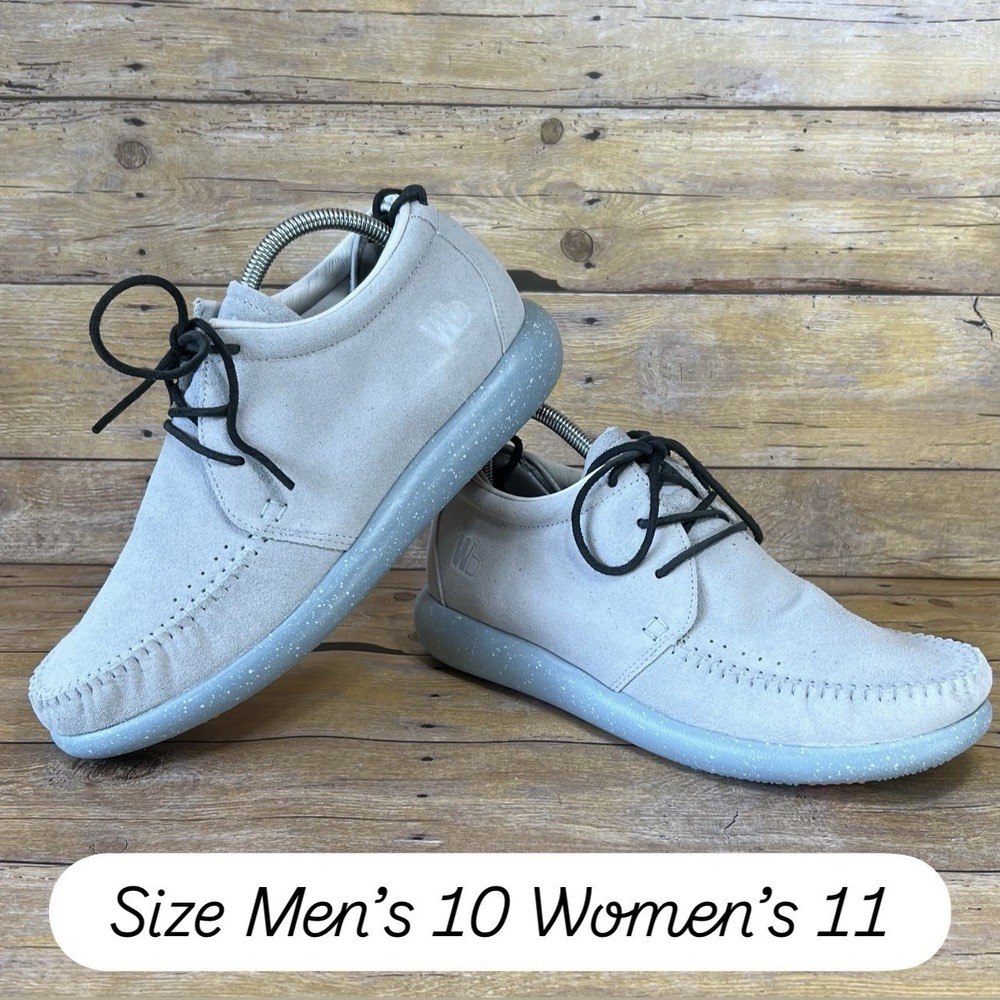 World Boots Hemera Haze Grey Suede Moccasin Sneakers Mens 10 Womens 11